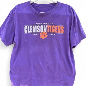 Vintage Purple Clemson Tigers T-Shirt NCAA Football Tee